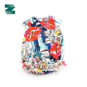 Linnen geweven baby jumpsuit met ronde hals en korte mouwen