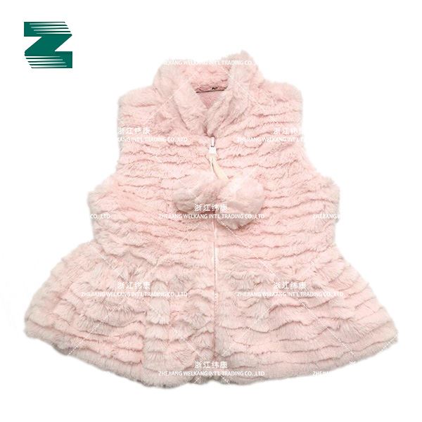 Vest voor baby's met pompon van imitatiebont
